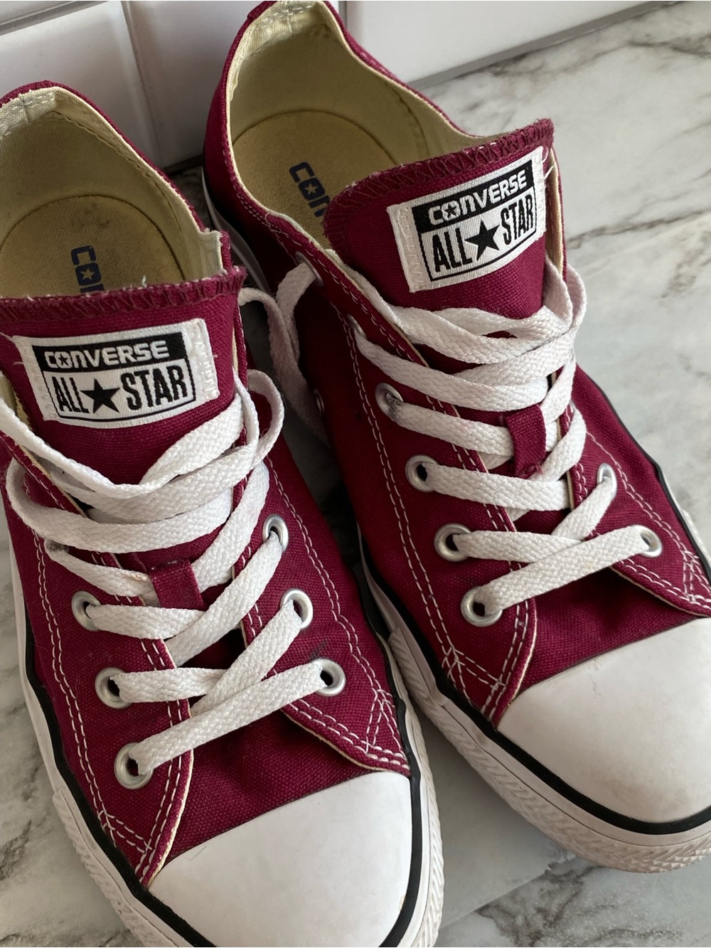 Converse Burgundy and White Low Top Sneakers - Picture 7 of 7